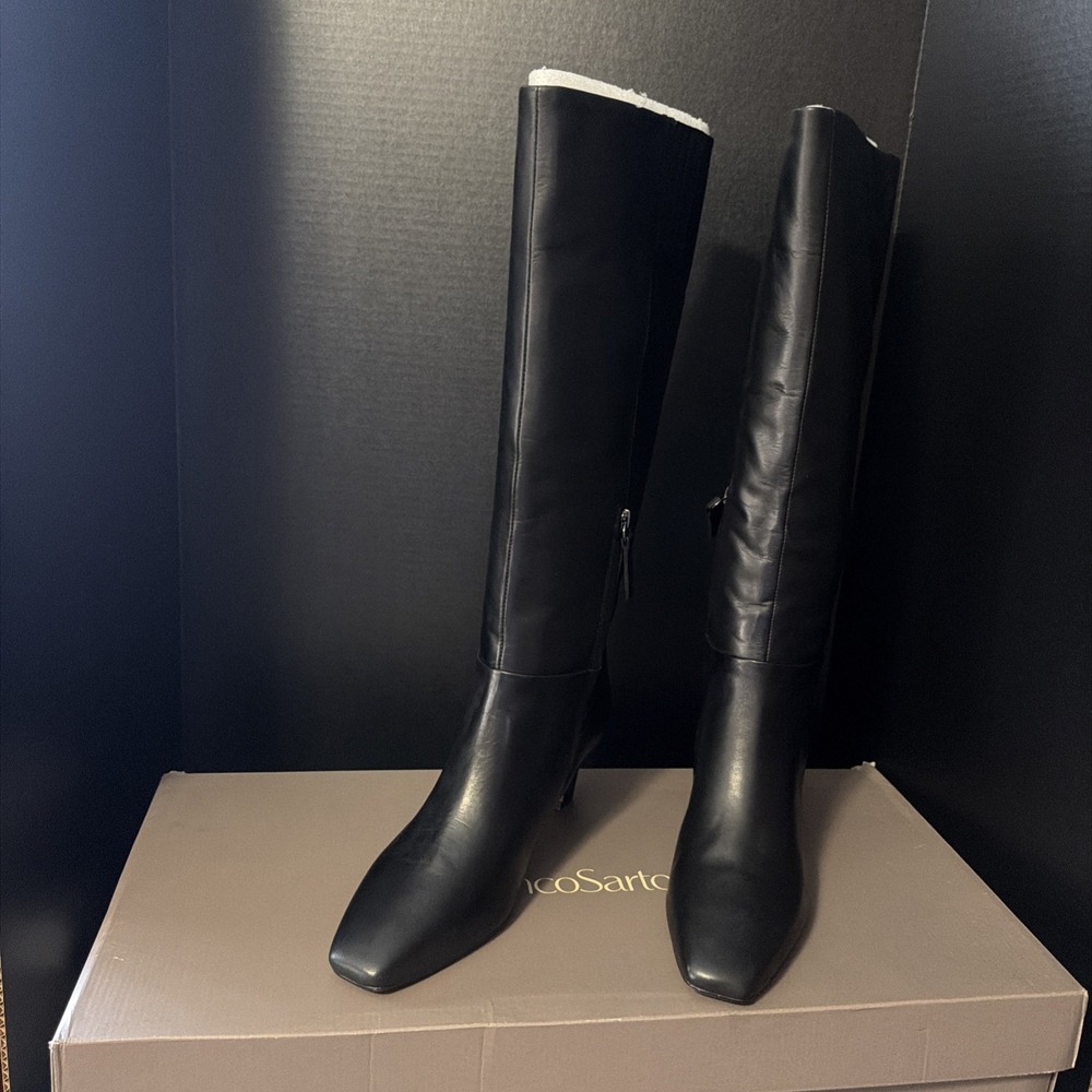 Sarto by Franco Sarto L-Timmy Black Leather Knee Boots Women's 10M US/41 EU NIB - Picture 14 of 16